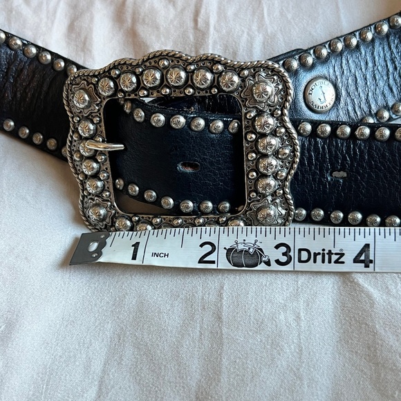 New! Double J Saddlery Black Snake Print Studded Wide Western Belt Ranch Style L - Picture 8 of 8